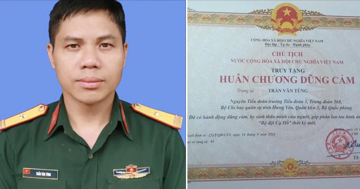 Chủ tịch nước truy tặng Huân chương dũng cảm đối với Trung tá Trần Văn Tùng