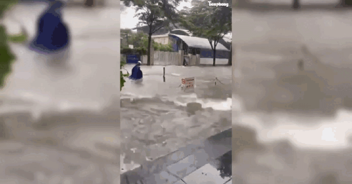 Bảo vệ kể giây phút thoát thân khi nước tràn vào tầng hầm chung cư như thác đổ