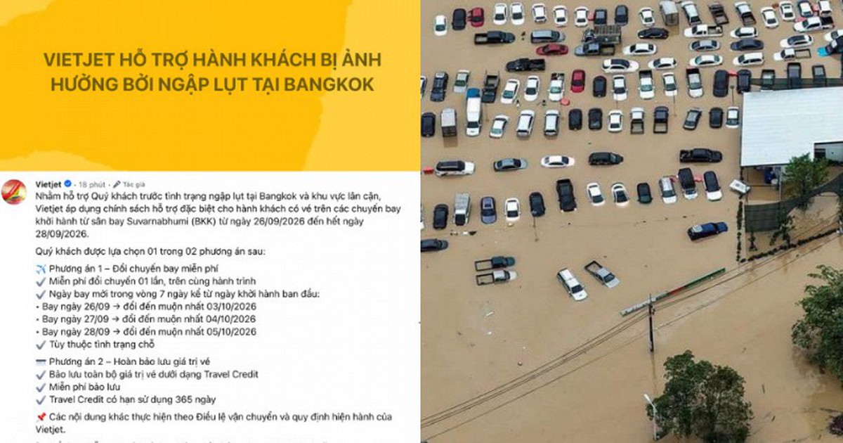 Vietjet hỗ trợ hành khách bị ảnh hưởng bởi ngập lụt tại Bangkok