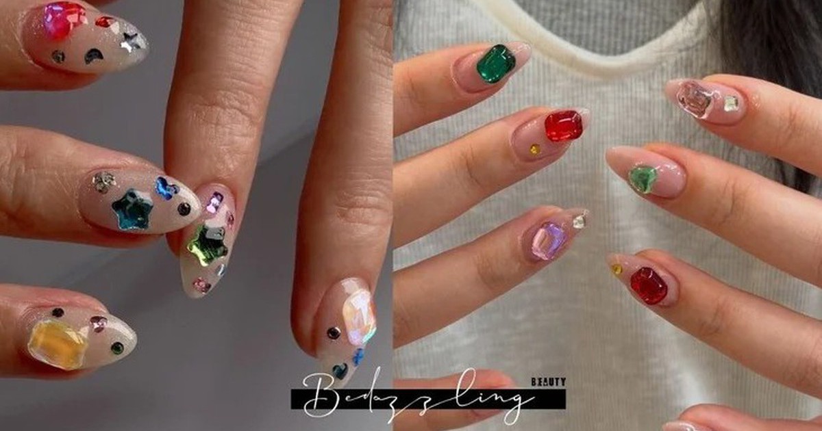 Móng đính đá màu đang gây sốt: 6 cách biến bộ nail lấp lánh thành điểm nhấn có gu