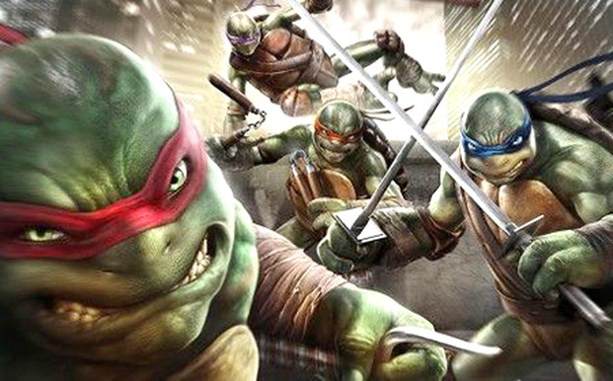 Ninja Rùa (Teenage Mutant Ninja Turtles) vừa tung chưởng vừa trượt ván
