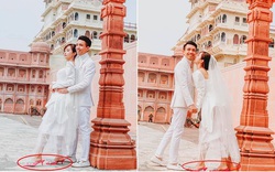 Vợ chồng đại gia Minh Nhựa lặn lội sang Ấn Độ chụp ảnh 8 năm ngày cưới nhưng lại bị đôi giày quá cỡ của Mina giật hết spotlight