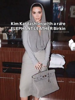 Kim Kardashian hứng chịu bão phẫn nộ vì cầm túi Hermès da voi