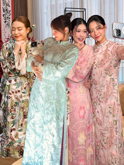 Đây đích thị là chiếc áo dài được sao Việt "sủng" nhất: Hoàng Thuỳ Linh mỗi mùng 1 màu, nhiều mỹ nữ đụng hàng