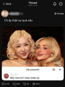 Rosé lép vế về nhan sắc khi đứng cạnh người đẹp nóng bỏng đến từ Mỹ