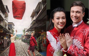 Đăng ảnh cùng chồng Tây, MC Hoàng Oanh làm rộ lên nghi vấn có bầu lần 2 bởi dòng chú thích "lạ"