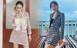 Học sao Việt sắm cả cây vải tweed thì đi đâu chị em cũng được khen xinh sang