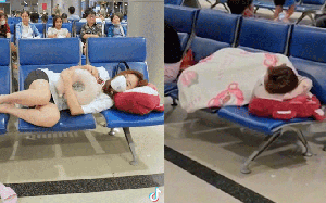 Lan Ngọc bị bắt gặp ngủ vật vờ trên ghế chờ, bỏ quên hình tượng &quot;ngọc nữ&quot; giữa sân bay