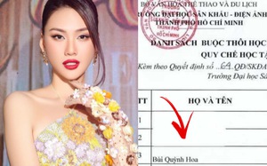 Xôn xao thông tin Hoa hậu Bùi Quỳnh Hoa bị buộc thôi học