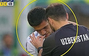Tiền đạo U23 Uzbekistan hít chất lạ trong trận thắng Indonesia