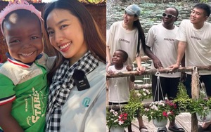 Hoa hậu Thuỳ Tiên cùng team Châu Phi đi chơi công viên, lộ 1 chi tiết rất cưng chiều Lôi Con