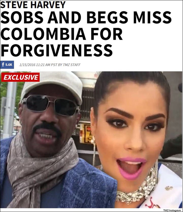MC Steve Harvey được Hoa hậu Colombia tha thứ sau khi khóc và cầu xin - Ảnh 1.