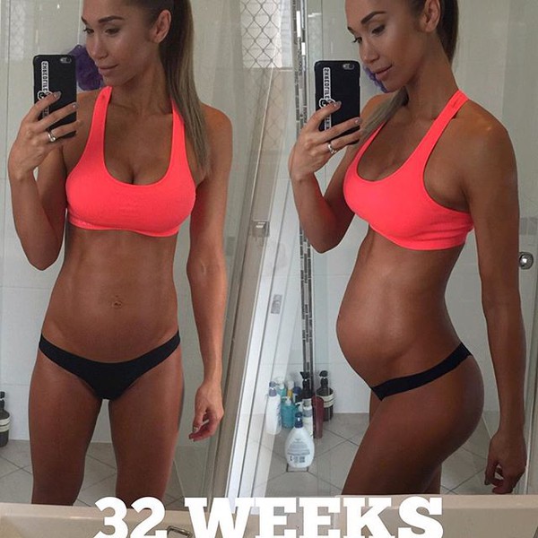 Bụng bầu kỳ dị của c&ocirc; g&aacute;i mang thai 9 th&aacute;ng vẫn tập gym đều như vắt chanh - Ảnh 7.