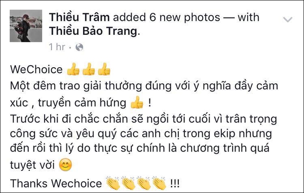 Sao Việt bồi hồi chia sẻ đầy xúc động hậu WeChoice Awards 2015 - Ảnh 13.