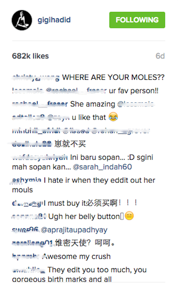 Fan bức xúc khi Vogue Trung Quốc xóa hết nốt ruồi của Gigi Hadid - Ảnh 4.