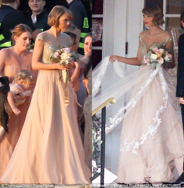 Taylor Swift xinh đẹp lộng lẫy khi làm phù dâu trong đám cưới bạn thân