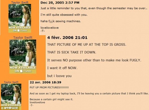Taylor Swift lộ loạt bình luận văng tục thời trẻ trâu trên MySpace - Ảnh 3.