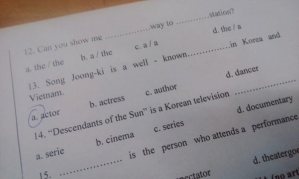 Hậu duệ Mặt trời bất ngờ xuất hiện trong đề kiểm tra tiếng Anh  - Ảnh 2.