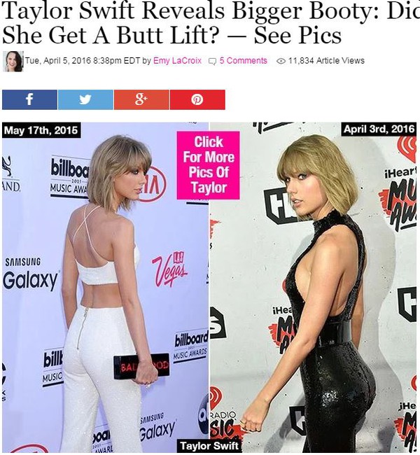 Gợi cảm bất ngờ, Taylor Swift bị nghi phẫu thuật độn v&ograve;ng 3 - Ảnh 4.