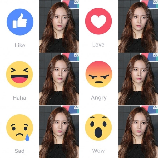 Những biểu cảm giống hệt biểu tượng cảm x&uacute;c facebook mới của loạt sao hot nhất Hoa - H&agrave;n - Ảnh 8.