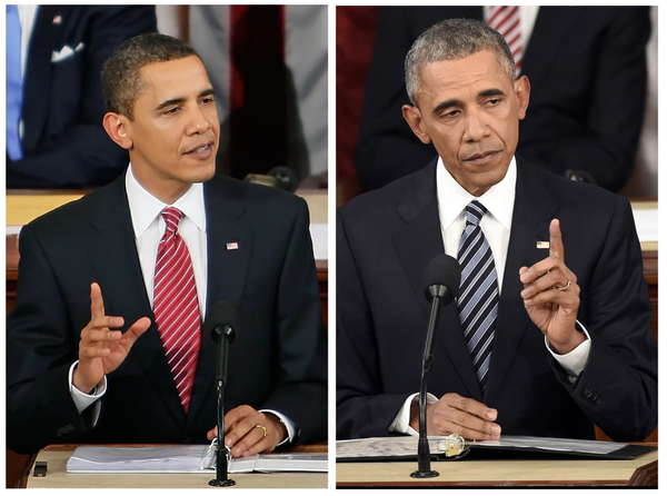 Sau 7 năm ngồi ghế Tổng thống, Obama đã thay đổi đến thế nào? - Ảnh 1.
