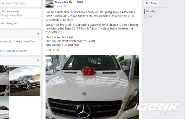 Năm 2016 rồi, đừng mắc tr&ograve; lừa share Facebook tr&uacute;ng xe Mercedes hay iPhone 6s nữa - Ảnh 1.