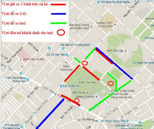 Sơ đồ các bãi giữ xe Hội hoa xuân 2016 - Ảnh 2.