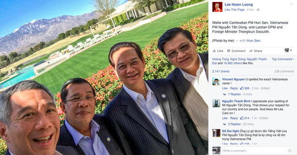 Ảnh selfie của Thủ tướng Lý Hiển Long và Thủ tướng Nguyễn Tấn Dũng khiến dân mạng Việt Nam thích thú - Ảnh 1.