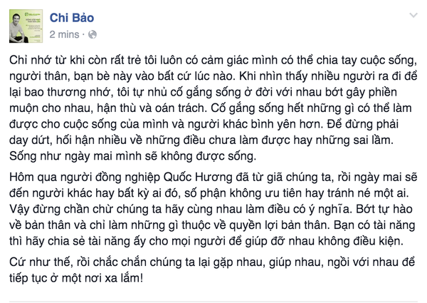 Loạt sao Việt tiếc thương nh&agrave; quay phim Quốc Hương ra đi v&igrave; tai nạn m&aacute;y bay - Ảnh 7.