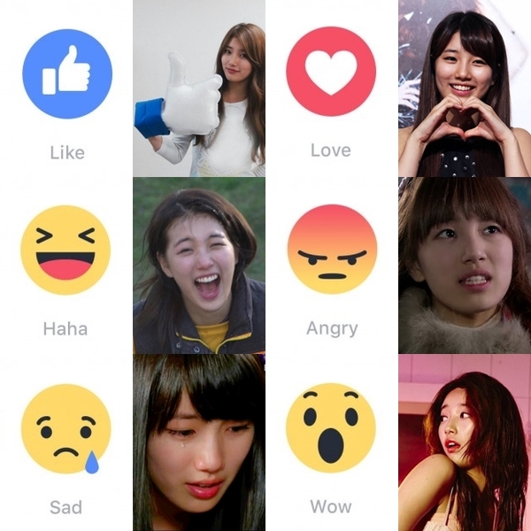 Những biểu cảm giống hệt biểu tượng cảm x&uacute;c facebook mới của loạt sao hot nhất Hoa - H&agrave;n - Ảnh 6.