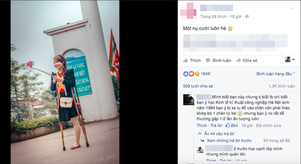 Nụ cười tươi của c&ocirc; g&aacute;i một ch&acirc;n n&agrave;y sẽ khiến bạn tin cuộc đời c&ograve;n rất nhiều điều thật đẹp! - Ảnh 1.