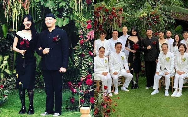 Đám cưới bá đạo của chân dài đình đám xứ Hàn: Cô dâu chú rể mặc đồ đen,  khách khứa lại diện đồ trắn