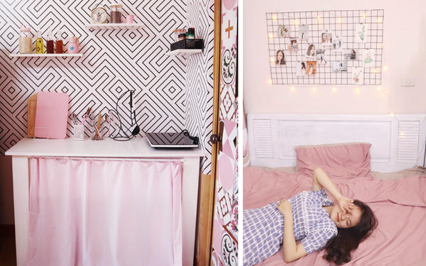 Trang trí phòng trọ màu hồng siêu xinh sẽ khiến cho phòng trọ của bạn trở nên nữ tính hơn. Hãy chọn các linh vật hư cấu hoặc sử dụng những bức tranh tường được thiết kế đặc biệt để tăng thêm vẻ nữ tính cho phòng của bạn.