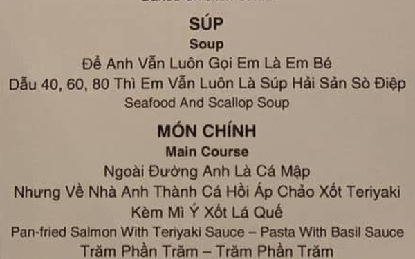 Menu Tiệc Cưới Cồng Kềnh Bắt Đủ Thứ Trend Trên Đời Làm Khách Đọc 10 Phút,  Từ Ca Dao Tục Ngữ “Đá” Sang Cả Showbiz