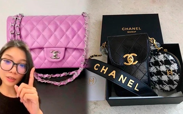 CHANEL Beaute VIP Gift Cosmetic Makeup Bag Zip Pouch Beige Gold colored  Boxed  Trường THPT Anhxtanh