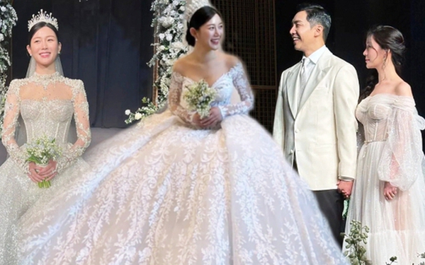 Váy cưới của vợ Lee Seung Gi Bồng bềnh điệu đà ghi điểm nhờ những khoảng  hở tinh tế  Báo Phụ Nữ Việt Nam