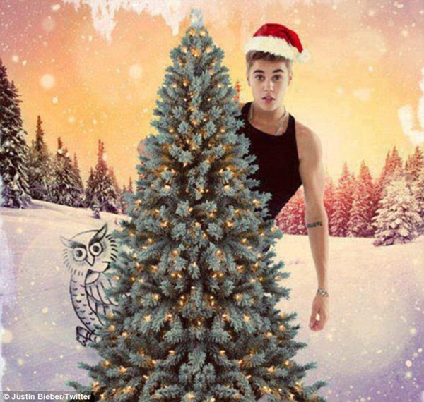 Justin Bieber làm ông già Noel mát mẻ 1