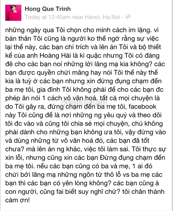 Hồng Quế "phản pháo" dư luận  1