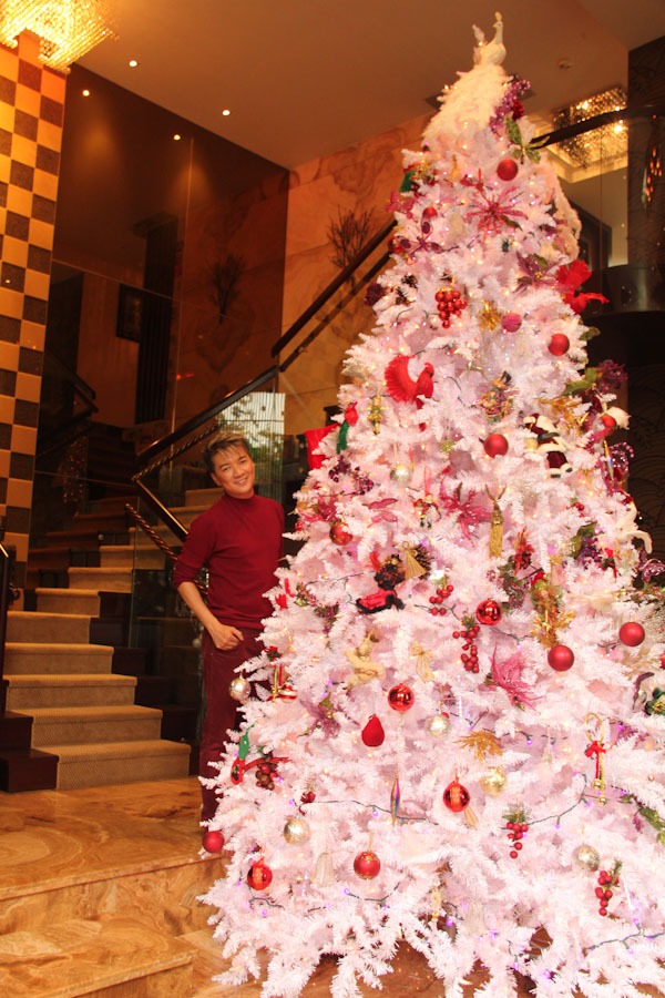Mr.Đ&agrave;m mở cổng biệt thự cho kh&aacute;n giả v&agrave;o chụp ảnh Noel 19