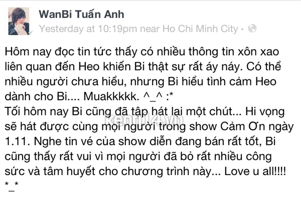 Wanbi áy náy trước vụ ồn ào Minh Hằng bỏ show 2