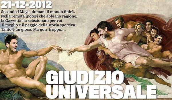 Maradona và Messi “xuất hiện” trong bức danh họa của Michelangelo 2