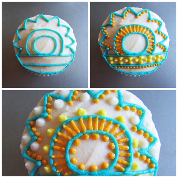 Cách trang trí cupcake theo phong cách henna 5