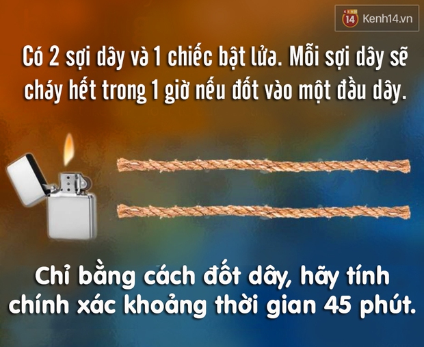 Câu đố kinh điển: Đốt dây tính thời gian làm bó tay quá nửa số người được hỏi - Ảnh 1.