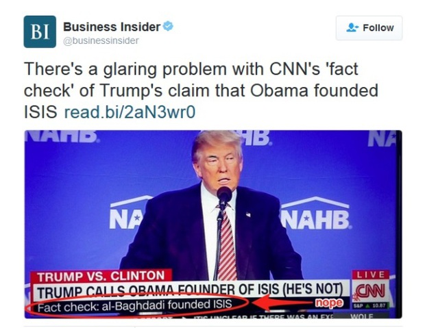 Đài CNN đưa tin sai lệch Trump cáo buộc ông Obama là người sáng lập IS - Ảnh 2.