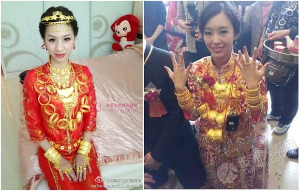 Những cô dâu vàng chỉ chực gãy cổ vì đeo quá nhiều của hồi môn trên người - Ảnh 12.