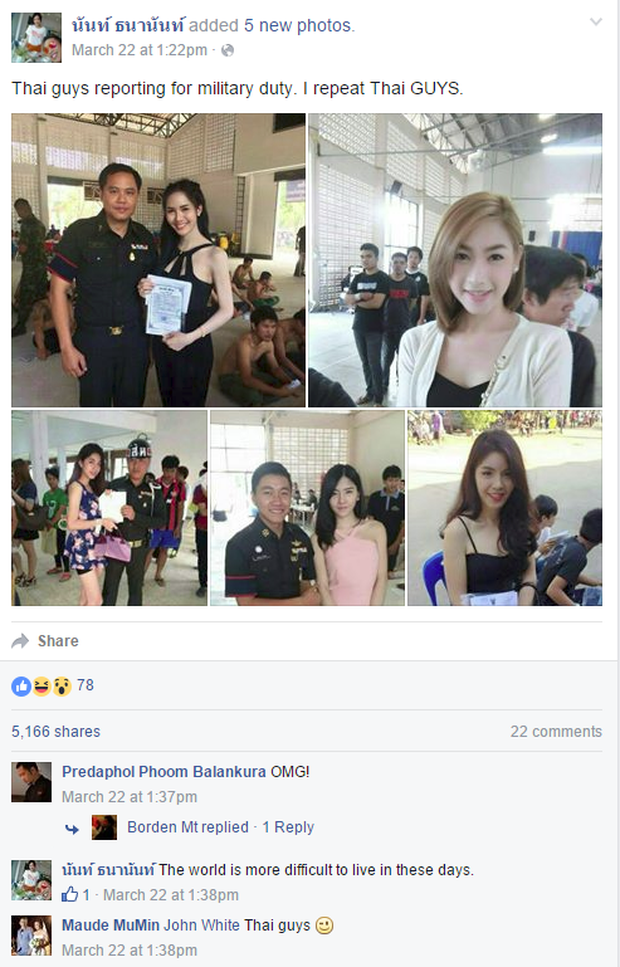 Những bóng hồng chuyển giới trong ngày xét tuyển nghĩa vụ quân sự tại Thái Lan - Ảnh 1.