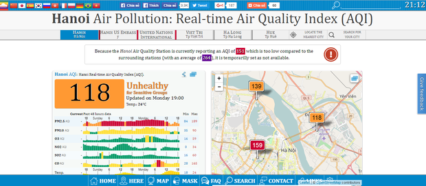 Người dân lo lắng vì chỉ số ô nhiễm không khí tại Hà Nội ở mức nguy hiểm vào giờ trưa - Ảnh 2.