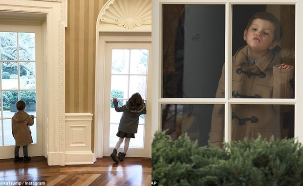 Hình ảnh Tổng thống Donald Trump gần gũi khi dắt tay 2 cháu ngoại bên ngoài Nhà Trắng - Ảnh 3.