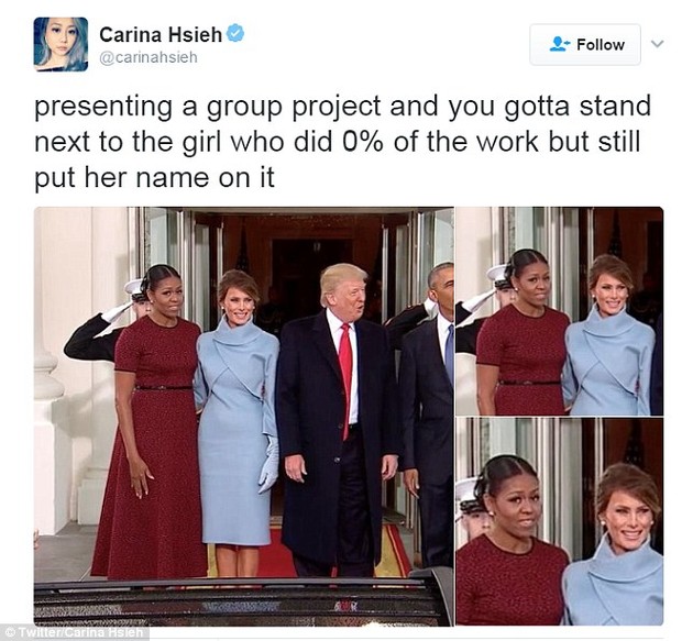 Những biểu cảm của cựu Đệ nhất phu nhân Michelle Obama khi nhận quà từ bà Melania Trump gây xôn xao mạng xã hội - Ảnh 5.