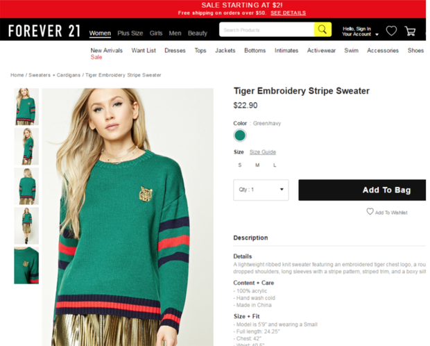 Gucci quyết đâm đơn kiện Forever 21 chỉ vì 2 họa tiết kẻ sọc đình đám - Ảnh 5. Gucci quyết đâm đơn kiện Forever 21 chỉ vì 2 họa tiết kẻ sọc đình đám - Ảnh 5.